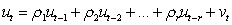 Assuming the researcher now runs the following regression where is residual from a regression. If the researcher conducts a test with a null hypothesis of and and ... and against an alternative hypothesis of or or ... or , what type of test is he/she conducting?                 A)  Test for rth order of heteroscedasticity B)  Test for rth order of autocorrelation C)  Test for rth order of non-normality D)  Test for rth order of homoscedasticity