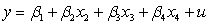 What would the restricted regression be if you are interested in testing the null hypothesis and against the alternative hypothesis or <sub> </sub>for a regression ,?           A)    B)    C)    D)   