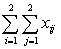 Writing out all the terms in the expression would lead to:   A)  x<sub>11</sub> + x<sub>12</sub> + x<sub>21</sub> + x<sub>22</sub> B)  x<sub>11</sub> + x<sub>12</sub> +x<sub>21</sub> + x<sub>22</sub> C)  x<sub>1</sub> + x<sub>2</sub> D)  x<sub>11</sub> + x<sub>22</sub>