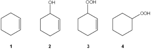 What is the major product of autooxidation of cyclohexene?   A)  1 B)  2 C)  3 D)  4