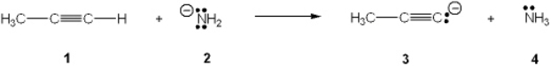 What is the correct assignment of the acid, base, conjugate acid and conjugate base in the following equilibrium?   A)  1 = acid; 2 = base; 3 = conjugate acid; 4 = conjugate base B)  1 = acid; 2 = base; 3 = conjugate base; 4 = conjugate acid C)  1 = base; 2 = acid; 3 = conjugate acid; 4 = conjugate base D)  1 = base; 2 = acid; 3 = conjugate base; 4 = conjugate acid