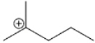 What type of carbocation is shown?   A)  primary B)  secondary C)  tertiary D)  quaternary