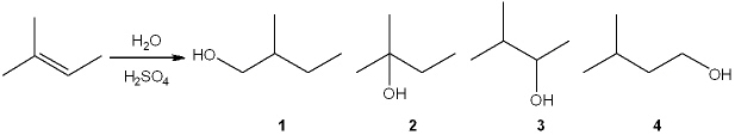 What is the major organic product obtained from the following reaction?   A)  1 B)  2 C)  3 D)  4