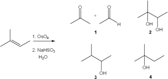 What is the major organic product obtained from the following reaction?   A)  1 B)  2 C)  3 D)  4