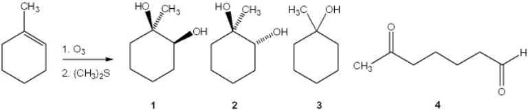 What is the major organic product obtained from the following reaction?   A)  1 B)  2 C)  3 D)  4