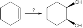 What is the best choice of reagent(s)  to perform the following transformation?   A)  H<sub>2</sub>O, H<sub>2</sub>SO<sub>4</sub> B)  HgSO<sub>4</sub>; followed by NaBH<sub>4</sub> C)  BH<sub>3</sub>; followed by H<sub>2</sub>O<sub>2</sub> D)  OsO<sub>4</sub>; followed by NaHSO<sub>3</sub>
