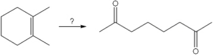 What is the best choice of reagent(s)  to perform the following transformation?   A)  O<sub>3</sub>; followed by (CH<sub>3</sub>) <sub>2</sub>S B)  Hg(OAc) <sub>2</sub> and H<sub>2</sub>O; followed by NaBH<sub>4</sub> C)  BH<sub>3</sub>; followed by H<sub>2</sub>O<sub>2</sub>, NaOH D)  OsO<sub>4</sub>; followed by NaHSO<sub>3</sub>