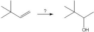 What is the best choice of reagent(s)  to perform the following transformation?   A)  H<sub>2</sub>O, H<sub>2</sub>SO<sub>4</sub> B)  Hg(OAc) <sub>2</sub> and H<sub>2</sub>O; followed by NaBH<sub>4</sub> C)  BH<sub>3</sub>; followed by H<sub>2</sub>O<sub>2</sub>, NaOH D)  OsO<sub>4</sub>; followed by NaHSO<sub>3</sub>