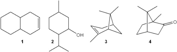 Which of the following is not a terpene?   A)  1 B)  2 C)  3 D)  4
