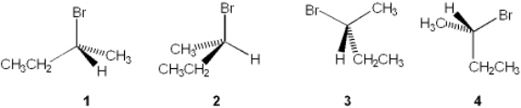 Which of the following structures is different from the other three?   A)  1 B)  2 C)  3 D)  4