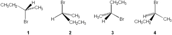 Which of the following structures is different from the other three?   A)  1 B)  2 C)  3 D)  4