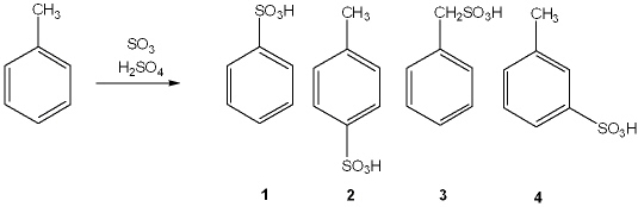 What is the major organic product obtained from the following reaction?   A)  1 B)  2 C)  3 D)  4
