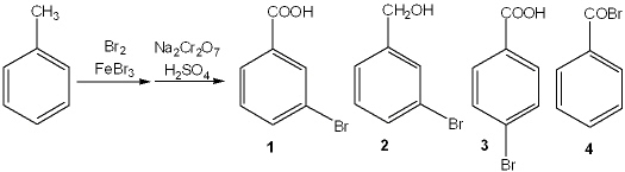 What is the major organic product obtained from the following sequence of reactions?   A)  1 B)  2 C)  3 D)  4
