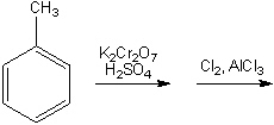 What is the major organic product obtained from the following sequence of reactions (if a reaction is likely to give you a mixture of ortho and para disubstituted compounds you should assume that they can be separated; continue the synthesis with either one)?  