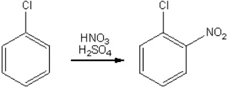 Provide the structure (a single resonance contributor) of the key intermediate in the electrophilic aromatic nitration of chlorobenzene.  