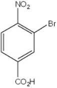 What is the IUPAC name of the following compound?   A)  2-nitro-6-carboxybromobenzene B)  2-bromo-1-nitro-4-benzoic acid C)  2-bromo-4-carboxynitrobenzene D)  3-bromo-4-nitrobenzoic acid