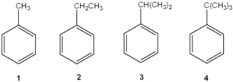 Which of the following does not undergo oxidation in the presence of H<sub>2</sub>CrO<sub>4</sub>?   A)  1 B)  2 C)  3 D)  4