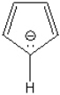 Provide a brief explanation of why the cyclopentadienyl anion (below) is aromatic. Your answer should identify the hybridization of each carbon atom and account for which electrons are in the pi system.  