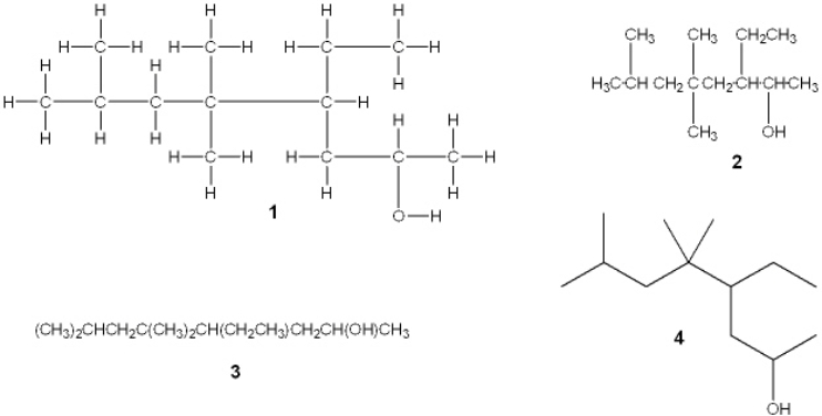Which of the following structures is different from the other three?   A)  1 B)  2 C)  3 D)  4