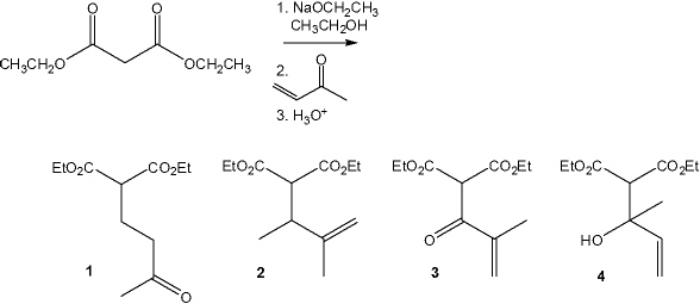 What is the major organic product obtained from the following reaction?   A)  1 B)  2 C)  3 D)  4