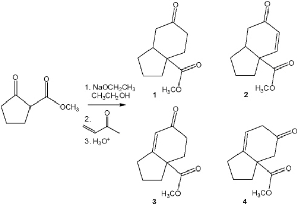 What is the major organic product obtained from the following reaction?   A)  1 B)  2 C)  3 D)  4
