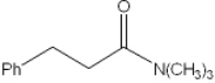 What is the IUPAC name of the following compound?   A)  dimethylamino-3-phenylpropanoic acid B)  N,N-dimethyl 2-phenylethyl amide C)  N,N-dimethyl 3-phenylpropanamide D)  dimethyl 2-phenylpropanoylamine