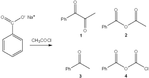 What is the major organic product obtained from the following reaction?   A)  1 B)  2 C)  3 D)  4