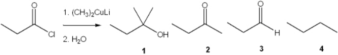What is the major organic product obtained from the following reaction?   A)  1 B)  2 C)  3 D)  4