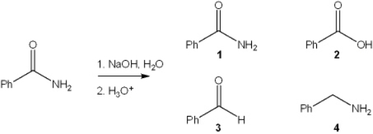 What is the major organic product obtained from the following reaction?   A)  1 B)  2 C)  3 D)  4