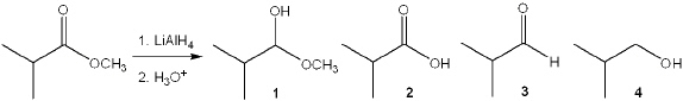 What is the major organic product obtained from the following reaction?   A)  1 B)  2 C)  3 D)  4