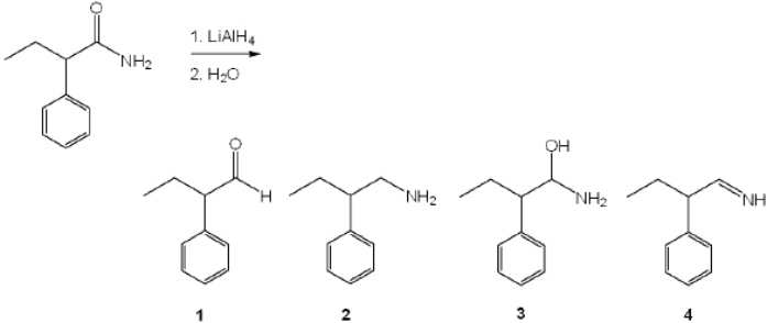 What is the major organic product obtained from the following reaction?   A)  1 B)  2 C)  3 D)  4
