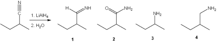 What is the major organic product obtained from the following reaction?   A)  1 B)  2 C)  3 D)  4