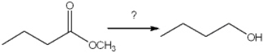 What is the best choice of reagent(s)  to achieve the following transformation?   A)  H<sub>2</sub>O B)  NaOH, H<sub>2</sub>O C)  1. LiAlH<sub>4</sub>; 2. H<sub>3</sub>O<sup>+</sup> D)  H<sub>2</sub>SO<sub>4</sub>