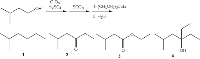 What is the major organic product of the following sequence of reactions?   A)  1 B)  2 C)  3 D)  4