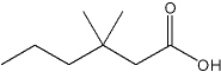 What is the IUPAC name of the following compound   A)  3,3-dimethylhexanoic acid B)  2,2-dimethylpentanoic acid C)  2,2-dimethylpentanal D)  4,4-dimethyl-6-hexanoyl acid