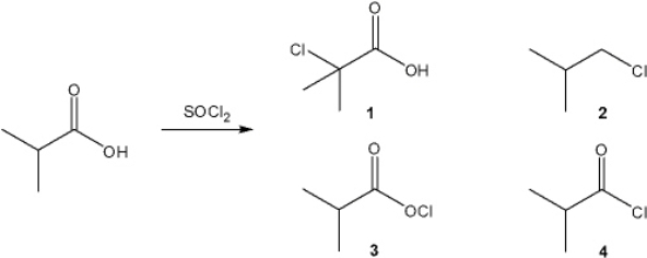 What is the major organic product obtained from the following reaction?   A)  1 B)  2 C)  3 D)  4