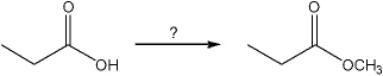 What is the best choice of reagent(s)  to perform the following transformation?   A)  CH<sub>3</sub>OH, H<sub>2</sub>SO<sub>4</sub> B)  CH<sub>3</sub>I, H<sub>2</sub>SO<sub>4</sub> C)  NaOCH<sub>3</sub> D)  CH<sub>3</sub>Li