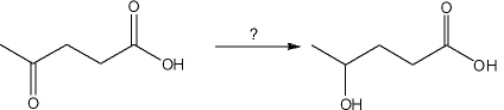What is the best choice of reagent(s)  to perform the following transformation?   A)  1. LiAlH<sub>4</sub>; 2. H<sub>3</sub>O<sup>+</sup> B)  H<sub>2</sub>, Pt C)  1. NaBH<sub>4</sub>; 2. H<sub>2</sub>O D)  NaH