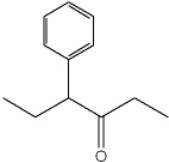 What is the IUPAC name of the following compound?   A)  4-phenyl-3-hexanone B)  3-phenyl-4-hexanone C)  1,2-diethyl-2-phenylethanal D)  1-methyl-1-phenyl-2-butanone