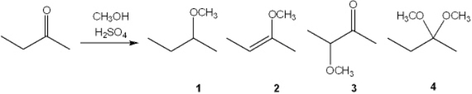 What is the major organic product obtained from the following reaction?   A)  1 B)  2 C)  3 D)  4