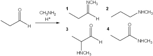 What is the major organic product obtained from the following reaction?   A)  1 B)  2 C)  3 D)  4
