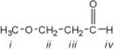Which of the protons in the following molecule appear furthest downfield in the <sup>1</sup>H NMR spectrum?   A)  i B)  ii C)  iii D)  iv