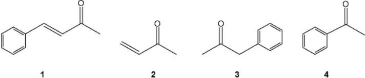 Which of the following compounds gives a carbonyl bond absorption at the highest frequency?   A)  1 B)  2 C)  3 D)  4