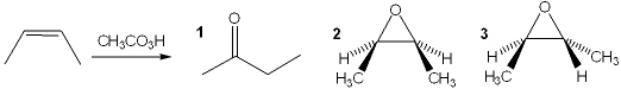 What is the major organic product obtained from the following reaction?   A)  only 1 B)  only 2 C)  only 3 D)  both 2 and 3