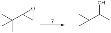 What is the best choice of reagent(s)  to perform the following transformation?   A)  CH<sub>3</sub>MgBr; followed by H<sub>3</sub>O<sup>+</sup> B)  H<sub>2</sub>O, NaOH C)  LiAlH<sub>4</sub> followed by H<sub>3</sub>O<sup>+</sup> D)  KMnO4