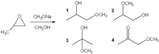 What is the major organic product obtained from the following sequence of reactions?   A)  1 B)  2 C)  3 D)  4