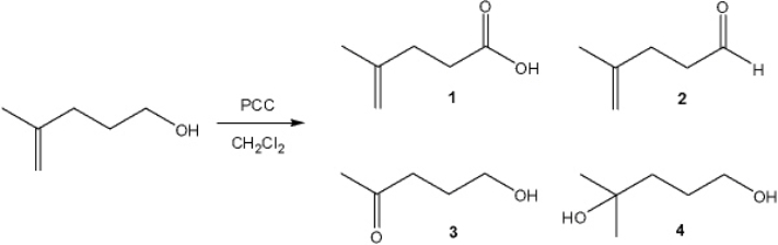 What is the major organic product obtained from the following reaction?   A)  1 B)  2 C)  3 D)  4