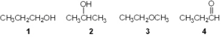  Which of the following is a primary (1 \degree )  alcohol?   A)  1 B)  2 C)  3 D)  4 