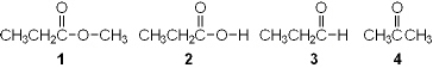 Which of the following is an ester?   A)  1 B)  2 C)  3 D)  4