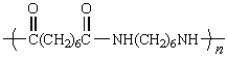 A polymer has the repeating unit drawn below:   The two monomers used to make the polymer are shown below.  